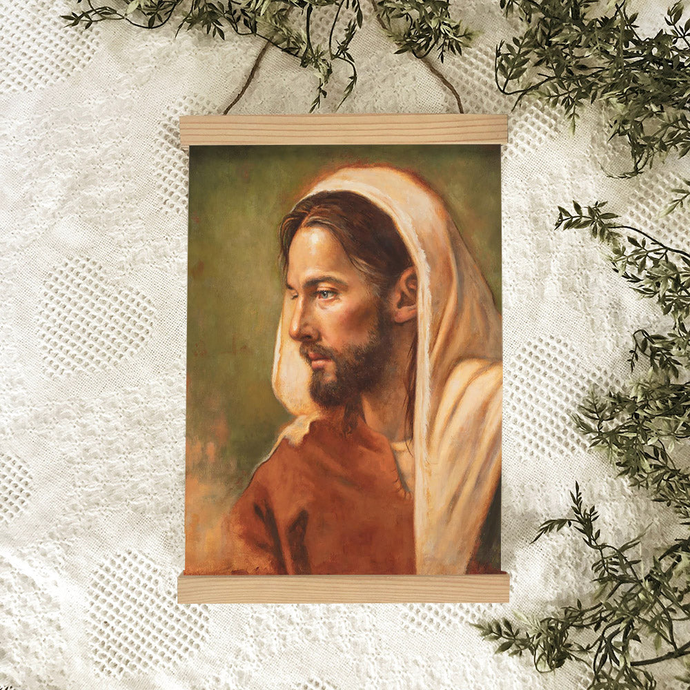 Graven Upon My Hands Hanging Canvas Wall Art - Jesus Picture - Jesus Portrait Canvas - Religious Canvas