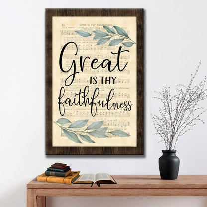 Great Is Thy Faithfulness Christian Hymns Canvas Art - Bible Verse Canvas - Scripture Wall Art