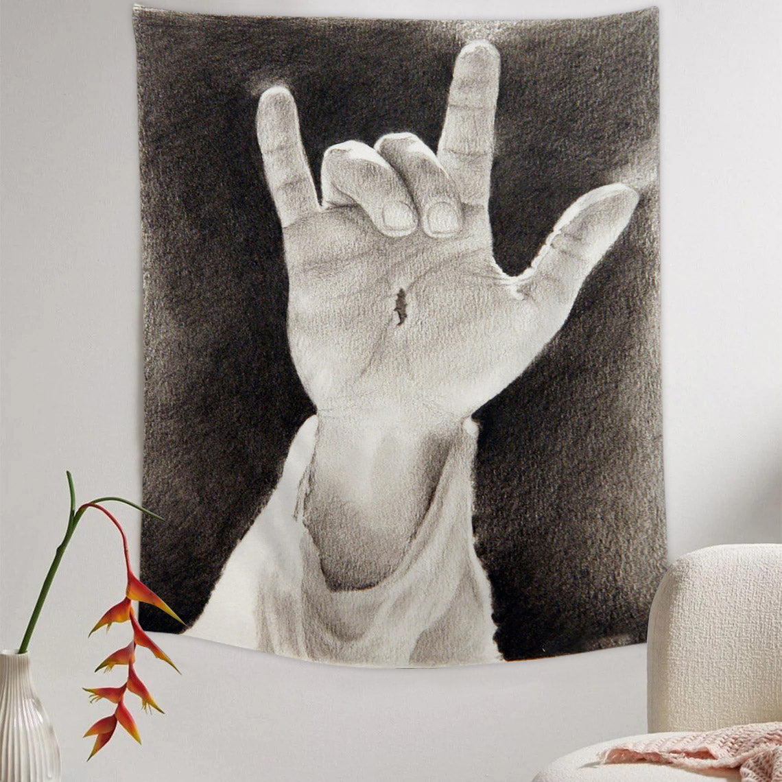 Greater Love Tapestry - Jesus Picture - Religious Tapestry - Christian Tapestry Wall Hangings