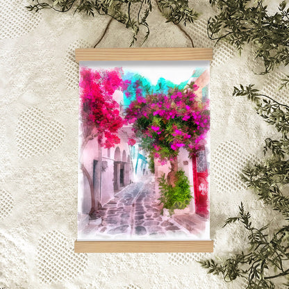 Greece Paros Island Painting Hanging Canvas Wall Art - Canvas Wall Decor - Home Decor Living Room