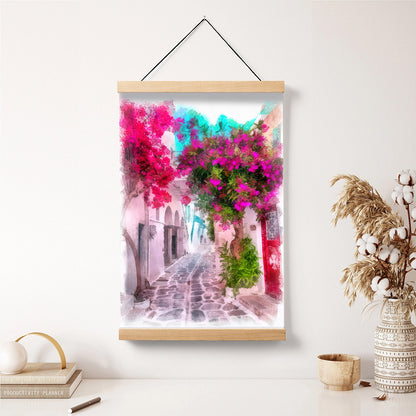Greece Paros Island Painting Hanging Canvas Wall Art - Canvas Wall Decor - Home Decor Living Room