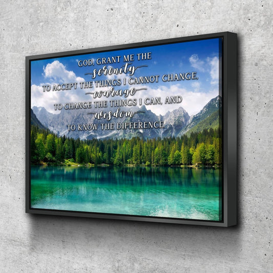 Green Lake & Serenity Prayer Wall Art - Christian Canvas Wall Art