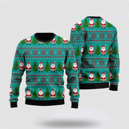 Green Santa Claus Merry Christmas Ugly Christmas Sweater For Men And Women, Best Gift For Christmas, The Beautiful Winter Christmas Outfit