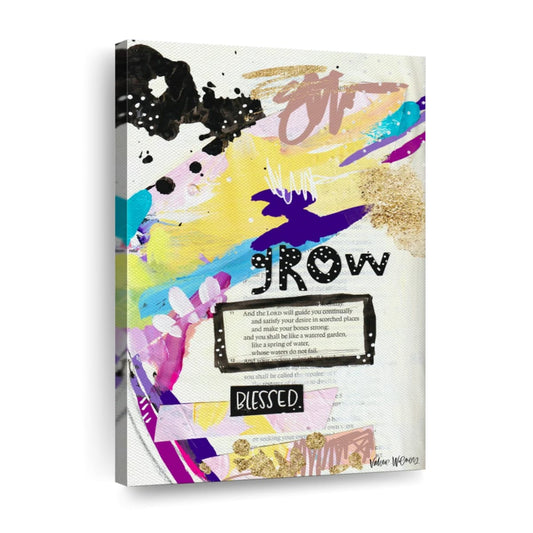 Grow Canvas Wall Art - Canvas Religious Wall Art - Christian Wall Decor Living Room