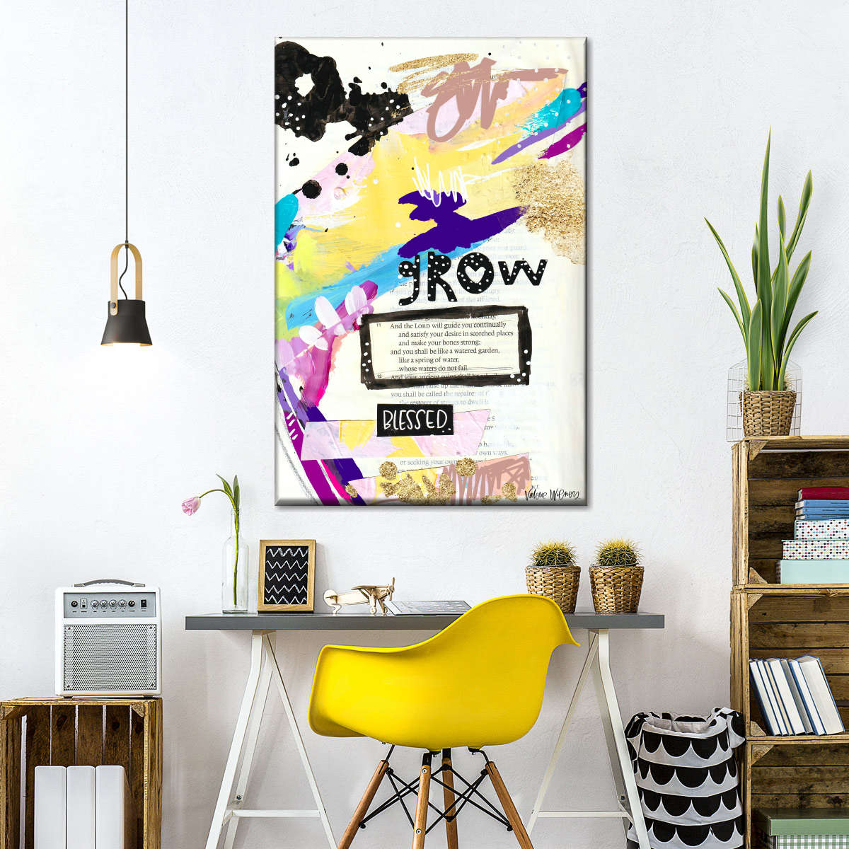 Grow Canvas Wall Art - Canvas Religious Wall Art - Christian Wall Decor Living Room