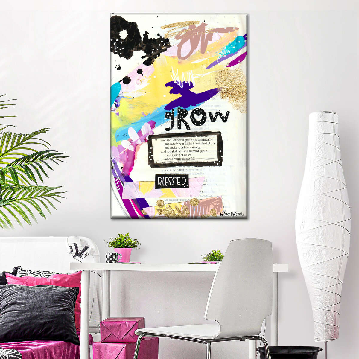 Grow Canvas Wall Art - Canvas Religious Wall Art - Christian Wall Decor Living Room