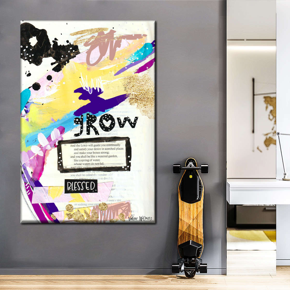 Grow Canvas Wall Art - Canvas Religious Wall Art - Christian Wall Decor Living Room