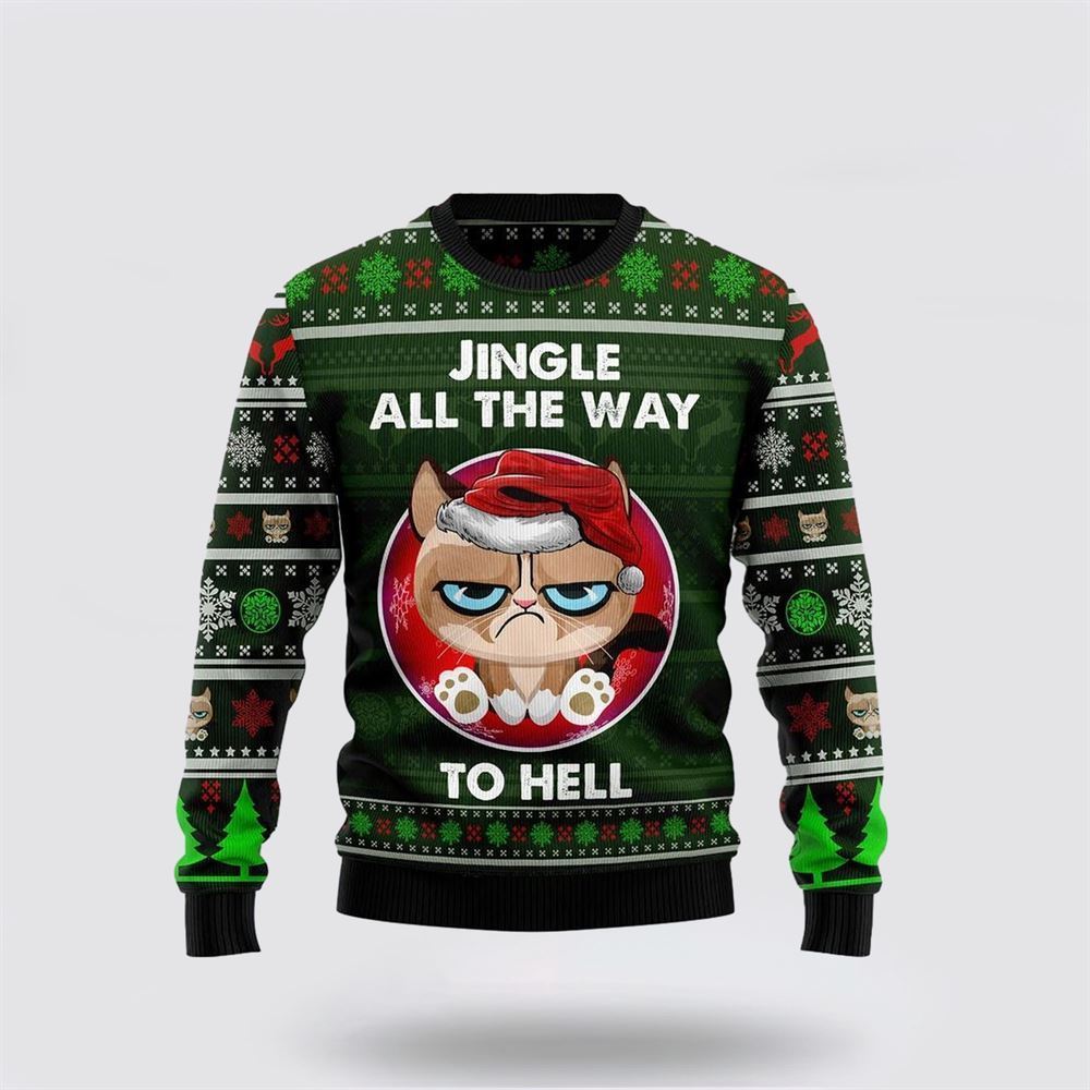 Grumpy Cat Jingle Funny Family Ugly Christmas Sweater For Men And Women, Best Gift For Christmas, Christmas Fashion Winter