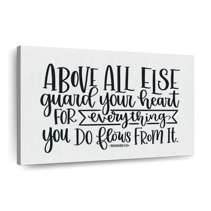 Guard Your Heart Canvas Wall Art - Christian Canvas Wall Art - Religious Wall Art Canvas