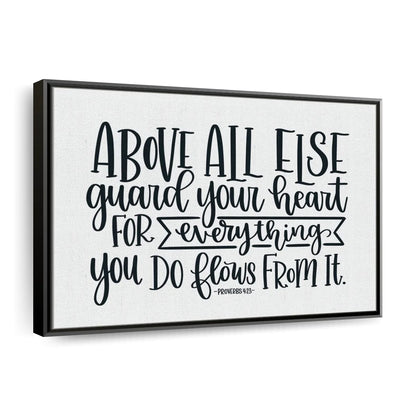 Guard Your Heart Canvas Wall Art - Christian Canvas Wall Art - Religious Wall Art Canvas
