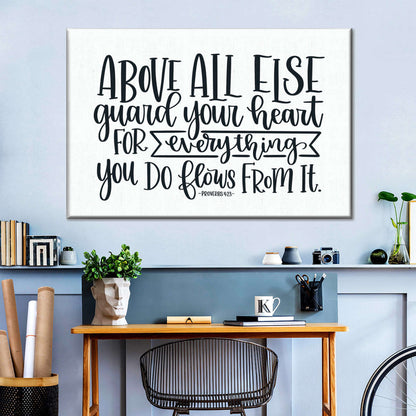 Guard Your Heart Canvas Wall Art - Christian Canvas Wall Art - Religious Wall Art Canvas