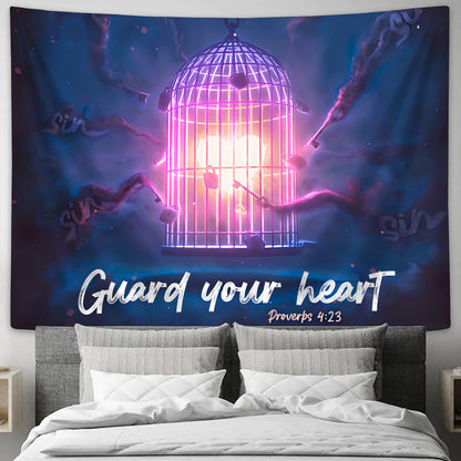 Guard Your Heart, For Everything You Do Flows From It Proverbs 4 23 - Bible Tapestry - Christian Wall Tapestry