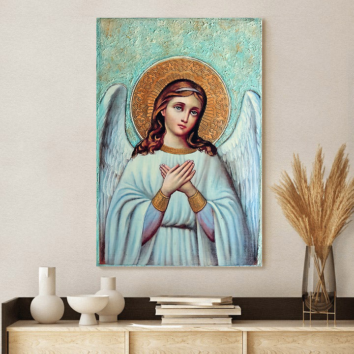 Guardian Angel Archangel Canvas Wall Art - Catholic Canvas Wall Art - Religious Gift - Christian Wall Art Decor