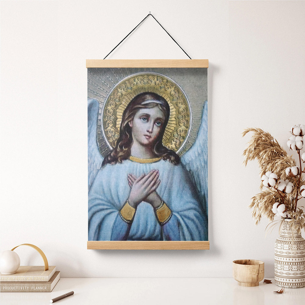 Guardian Angel Archangel Hanging Canvas Wall Art - Baptism Gift - Catholic Canvas Wall Art - Religious Gift - Christian Wall Art Decor