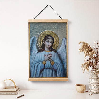 Guardian Angel Archangel Hanging Canvas Wall Art - Baptism Gift - Catholic Hanging Canvas Wall Art - Religious Gift - Christian Wall Art Decor