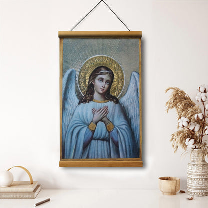 Guardian Angel Archangel Hanging Canvas Wall Art - Baptism Gift - Catholic Hanging Canvas Wall Art - Religious Gift - Christian Wall Art Decor