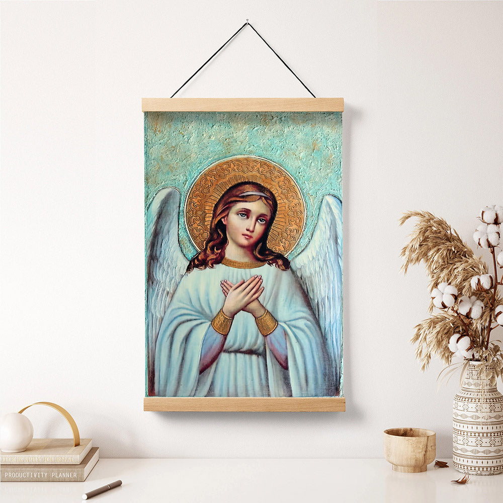 Guardian Angel Archangel Hanging Canvas Wall Art - Catholic Hanging Canvas Wall Art - Religious Gift - Christian Wall Art Decor