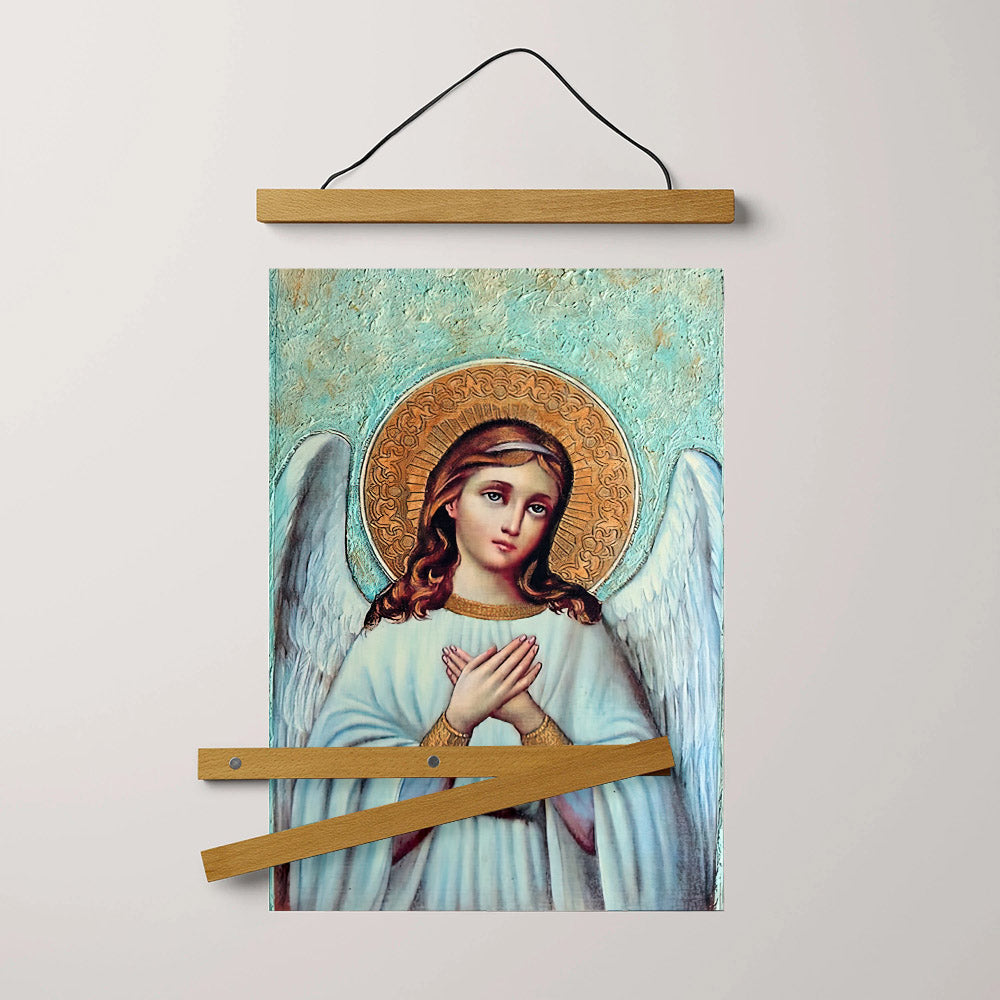 Guardian Angel Archangel Hanging Canvas Wall Art - Catholic Hanging Canvas Wall Art - Religious Gift - Christian Wall Art Decor