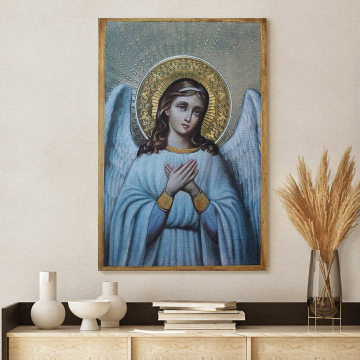 Guardian Angel Archangel Wall Art Canvas - Baptism Gift - Catholic Canvas Wall Art - Religious Gift - Christian Wall Art Decor