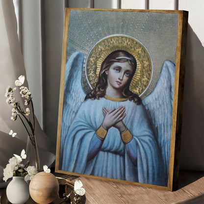 Guardian Angel Archangel Wall Art Canvas - Baptism Gift - Catholic Canvas Wall Art - Religious Gift - Christian Wall Art Decor