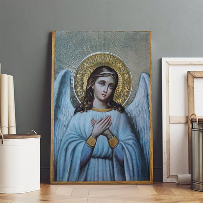 Guardian Angel Archangel Wall Art Canvas - Baptism Gift - Catholic Canvas Wall Art - Religious Gift - Christian Wall Art Decor
