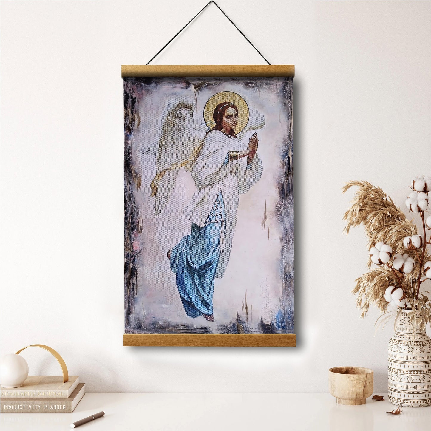 Guardian Angel Beautiful Orthodox Hanging Canvas Wall Art - Catholic Hanging Canvas Wall Art - Religious Gift - Christian Wall Art Decor