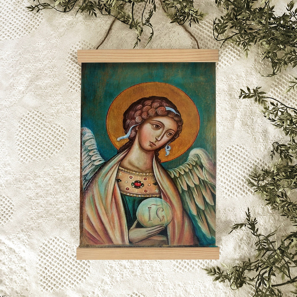 Guardian Angel Hanging Canvas Wall Art Decor - Catholic Hanging Canvas Wall Art - Religious Gift - Christian Wall Art Decor