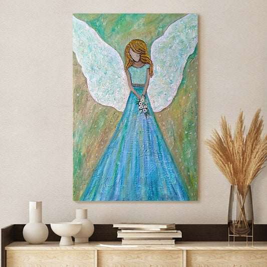 Guardian Angel Painting Canvas Wall Art - Catholic Canvas Wall Art - Religious Gift - Christian Wall Art Decor
