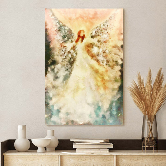Guardian Angel Painting Canvas Wall Art 1 - Catholic Canvas Wall Art - Religious Gift - Christian Wall Art Decor