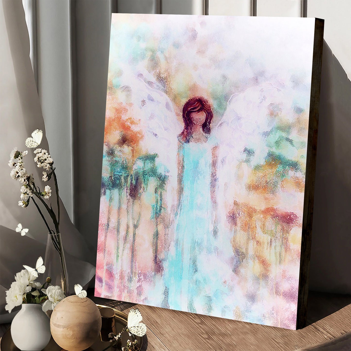 Guardian Angel Painting Canvas Wall Art 2 - Catholic Canvas Wall Art - Religious Gift - Christian Wall Art Decor