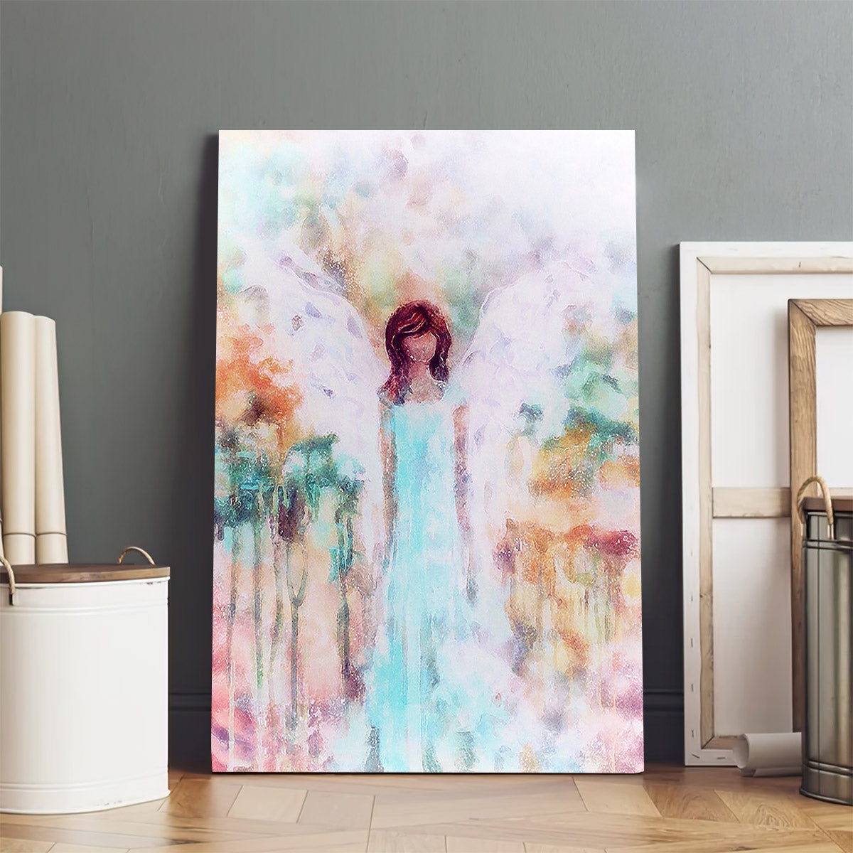 Guardian Angel Painting Canvas Wall Art 2 - Catholic Canvas Wall Art - Religious Gift - Christian Wall Art Decor