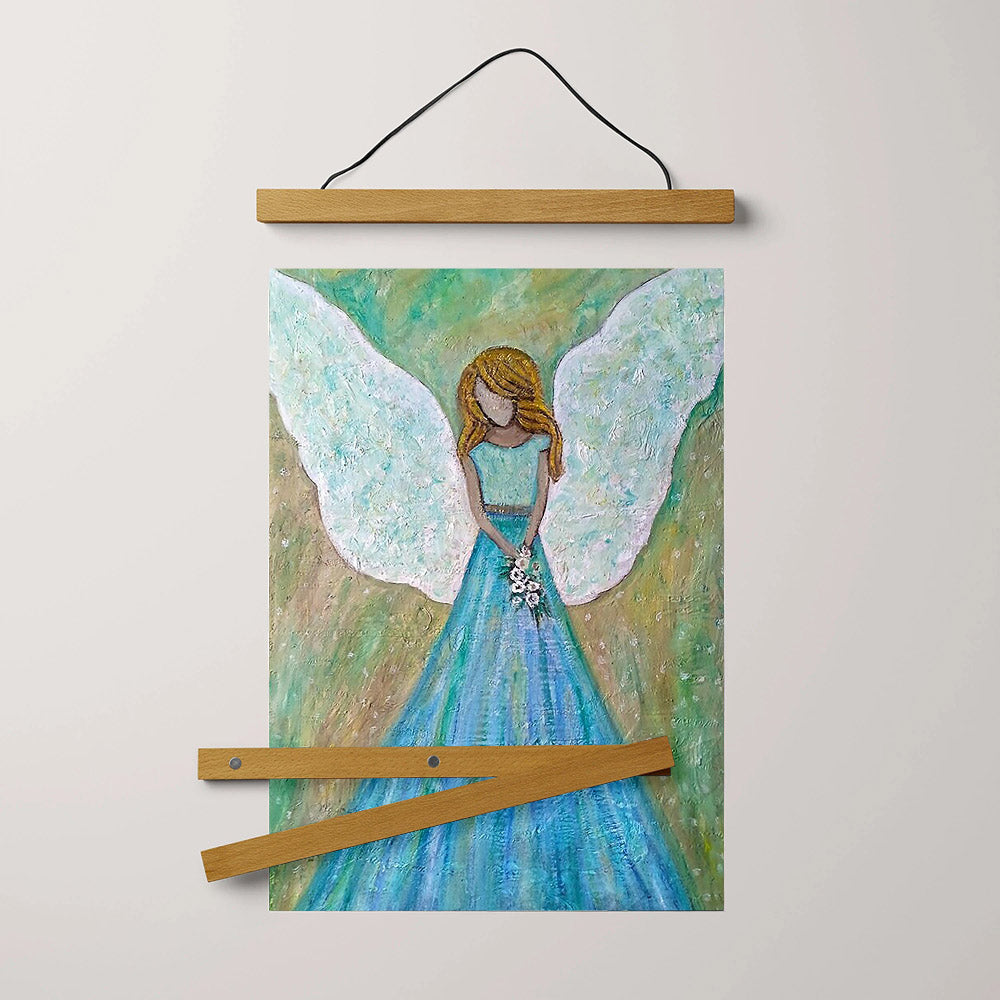 Guardian Angel Painting Hanging Canvas Wall Art - Catholic Hanging Canvas Wall Art - Religious Gift - Christian Wall Art Decor