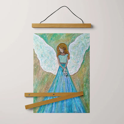 Guardian Angel Painting Hanging Canvas Wall Art - Catholic Hanging Canvas Wall Art - Religious Gift - Christian Wall Art Decor