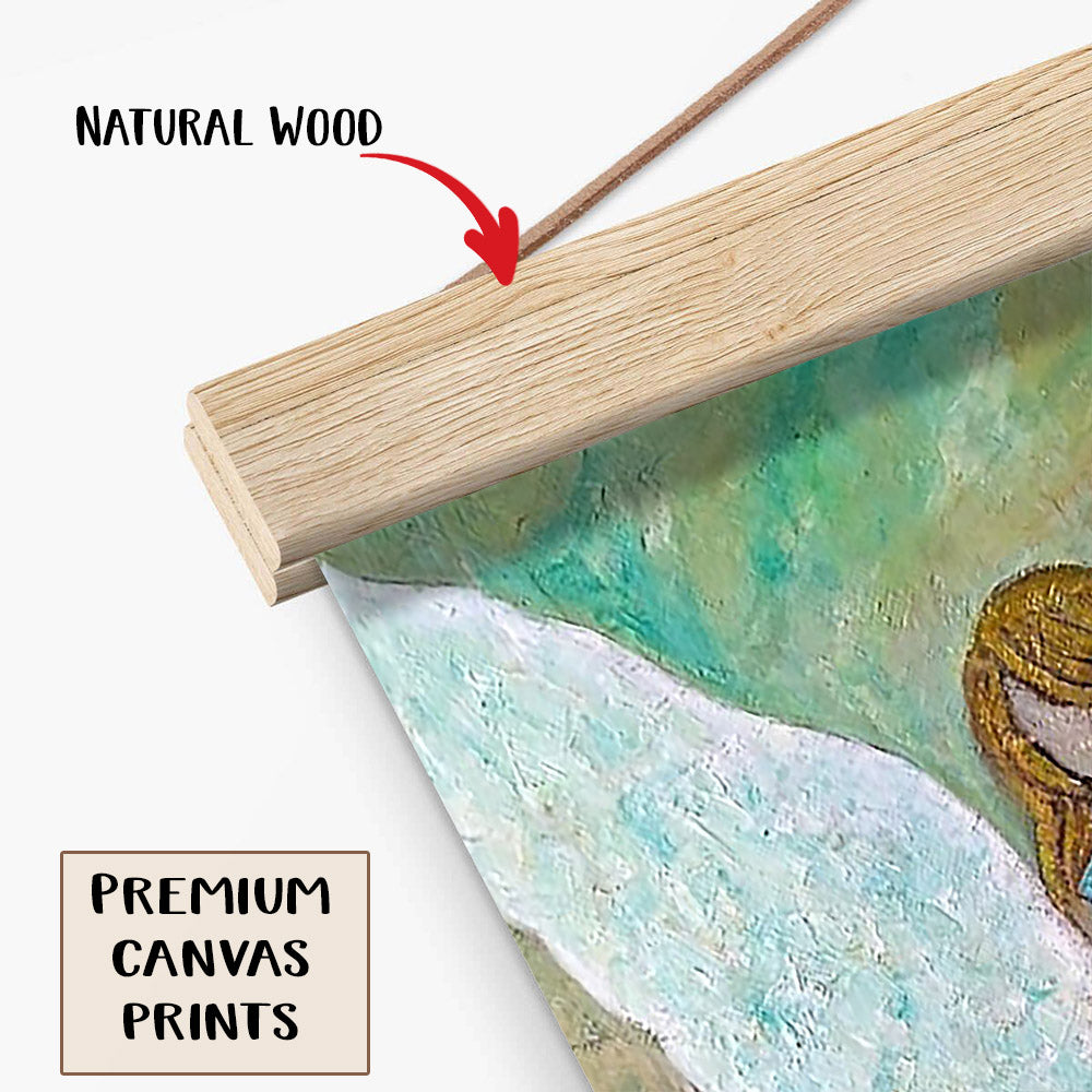 Guardian Angel Painting Hanging Canvas Wall Art - Catholic Hanging Canvas Wall Art - Religious Gift - Christian Wall Art Decor