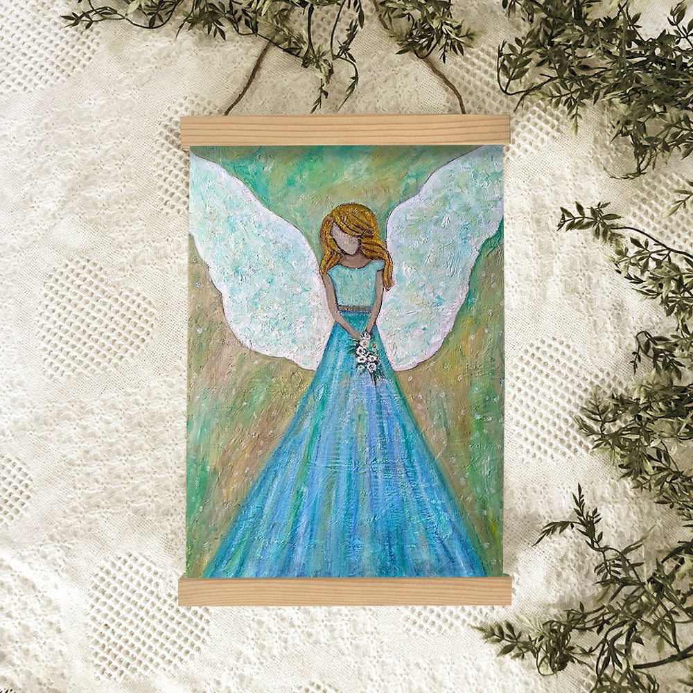 Guardian Angel Painting Hanging Canvas Wall Art - Catholic Hanging Canvas Wall Art - Religious Gift - Christian Wall Art Decor