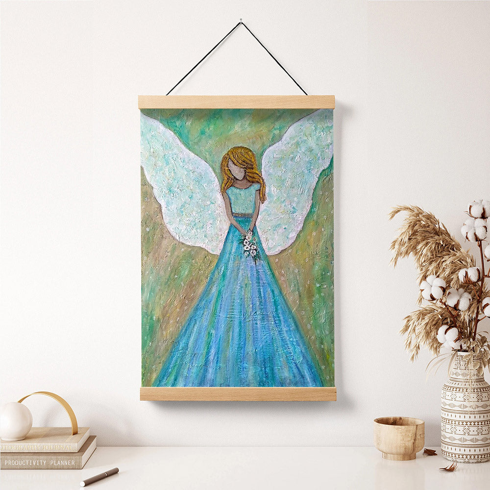Guardian Angel Painting Hanging Canvas Wall Art - Catholic Hanging Canvas Wall Art - Religious Gift - Christian Wall Art Decor