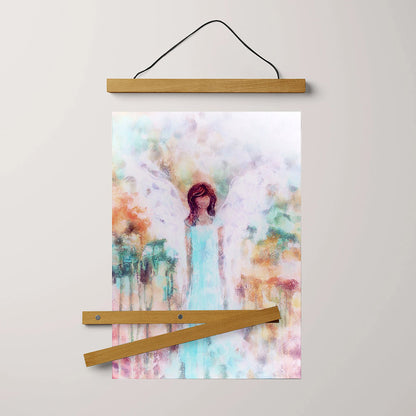 Guardian Angel Painting Hanging Canvas Wall Art 1 - Catholic Hanging Canvas Wall Art - Religious Gift - Christian Wall Art Decor