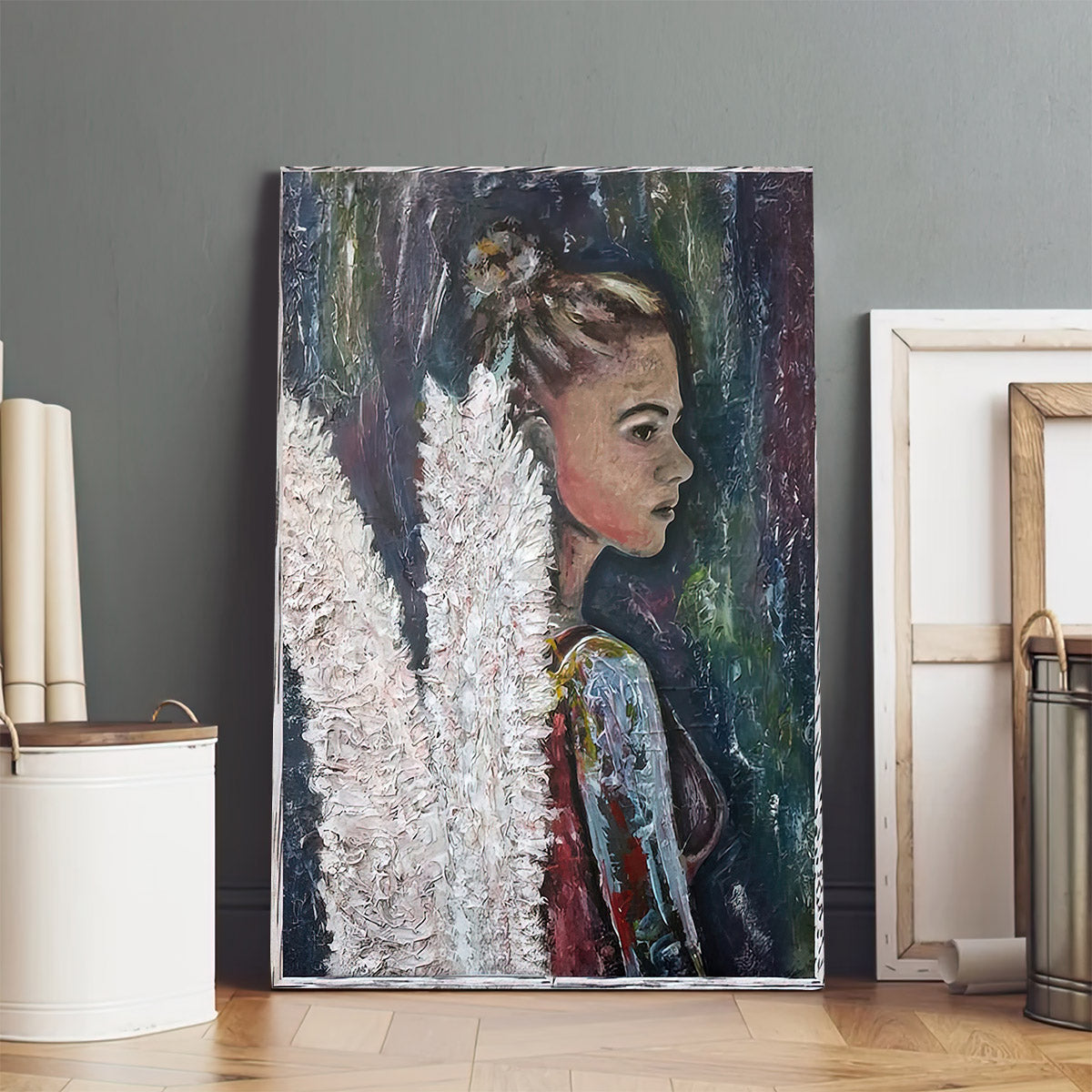 Guardian Angel Painting Wall Art Decor Mixed Media Art - Catholic Canvas Wall Art - Religious Gift - Christian Wall Art Decor