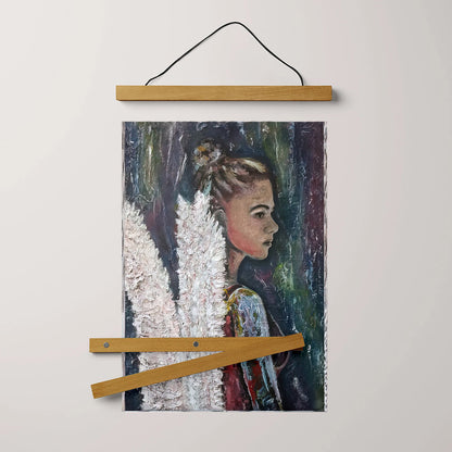 Guardian Angel Painting Wall Art Decor Mixed Media Art - Catholic Hanging Canvas Wall Art - Religious Gift - Christian Wall Art Decor