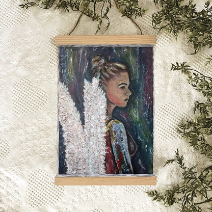 Guardian Angel Painting Wall Art Decor Mixed Media Art - Catholic Hanging Canvas Wall Art - Religious Gift - Christian Wall Art Decor