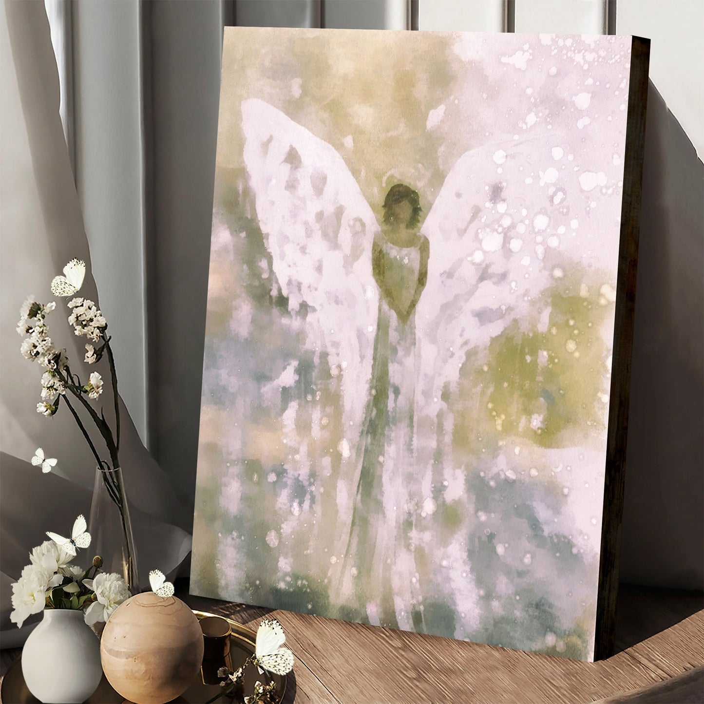 Guardian Angel Wall Art Canvas Prints Abstract - Catholic Canvas Wall Art - Religious Gift - Christian Wall Art Decor