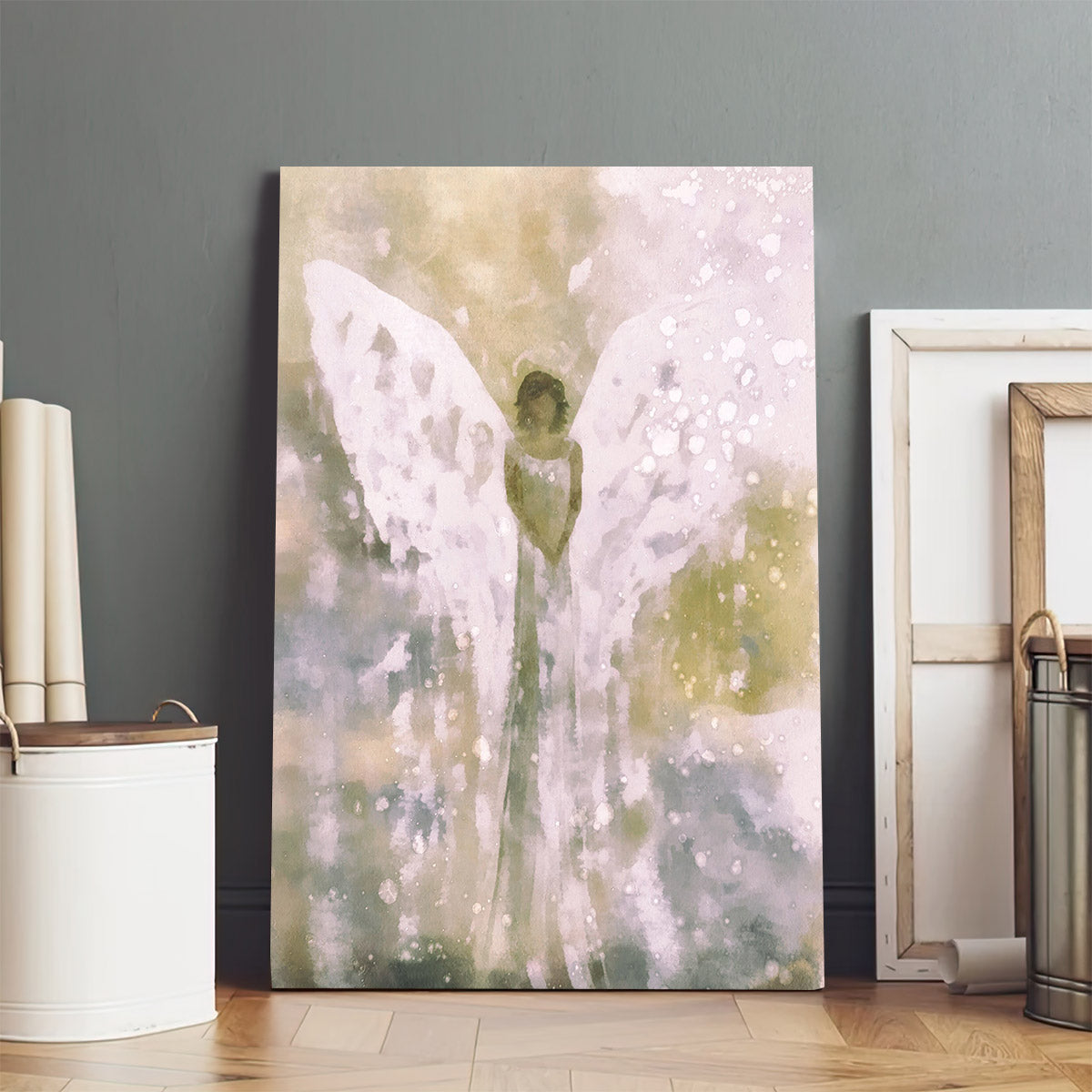 Guardian Angel Wall Art Canvas Prints Abstract - Catholic Canvas Wall Art - Religious Gift - Christian Wall Art Decor