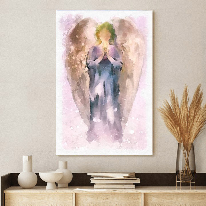 Guardian Angel Wall Art Painting Canvas - Catholic Canvas Wall Art - Religious Gift - Christian Wall Art Decor