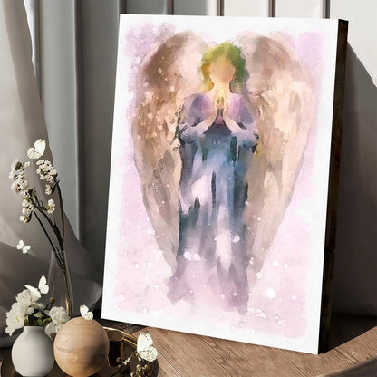 Guardian Angel Wall Art Painting Canvas - Catholic Canvas Wall Art - Religious Gift - Christian Wall Art Decor
