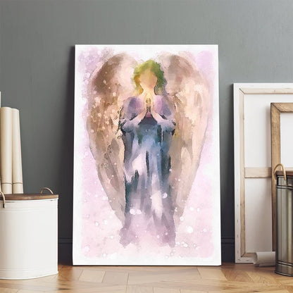 Guardian Angel Wall Art Painting Canvas - Catholic Canvas Wall Art - Religious Gift - Christian Wall Art Decor
