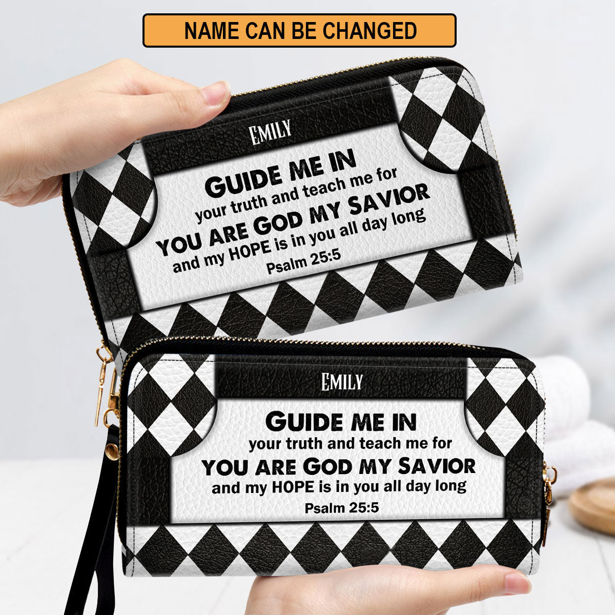 Guide Me In Your Truth Clutch Purse For Women - Personalized Name - Christian Gifts For Women