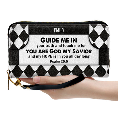 Guide Me In Your Truth Clutch Purse For Women - Personalized Name - Christian Gifts For Women