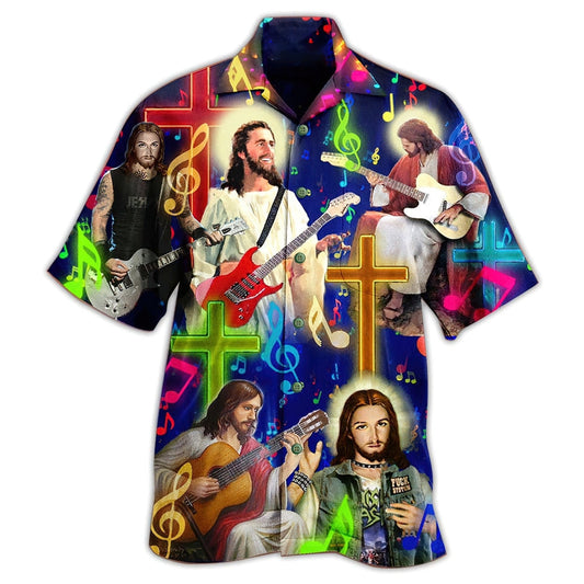 Guitar Jesus Love Guitar Hawaiian Shirt - Christian Hawaiian Shirts For Men & Women
