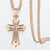 Gold Cross Pendant Necklace With Clear Crystal For Men and Women 4