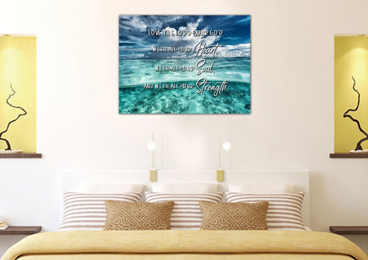Halfsies Love The Lord Your God Wall Art - Christian Canvas Wall Art